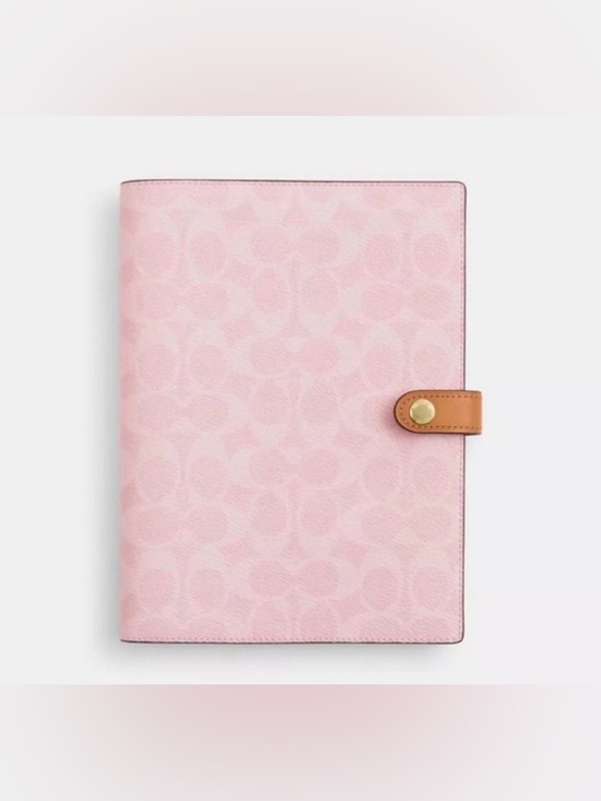 Coach Other - Coach Powder Pink Notebook In Signature Canvas